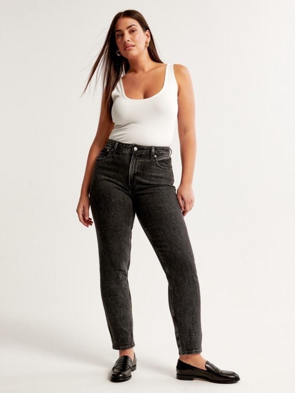 Curve Love High-Rise Mom Jeans in Washed Black